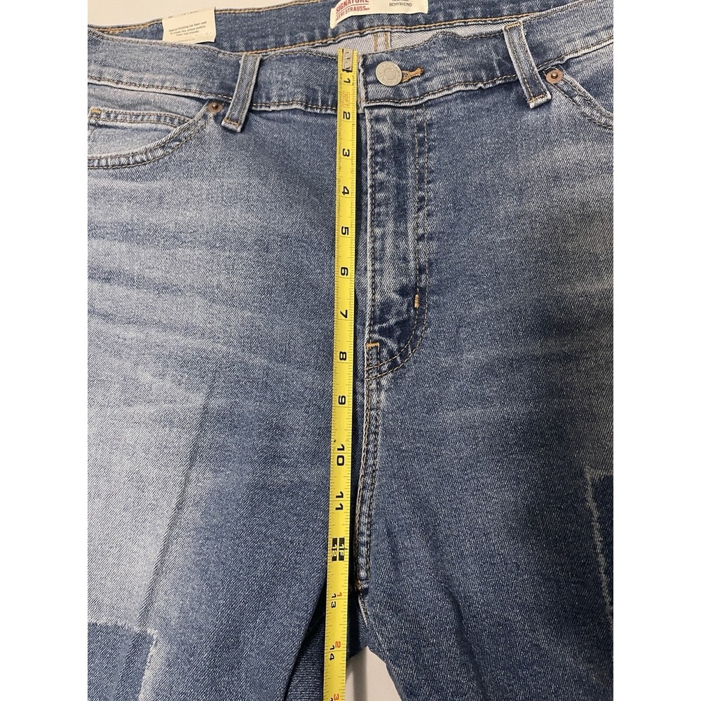 Signature Levi Strauss Women Jeans Sz 18 W34 Patch Heritage Mid Rise Boyfriend - Picture 5 of 6